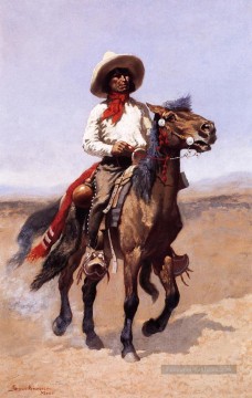 Un régiment de scout Frederic Remington cow boy Peinture à l'huile